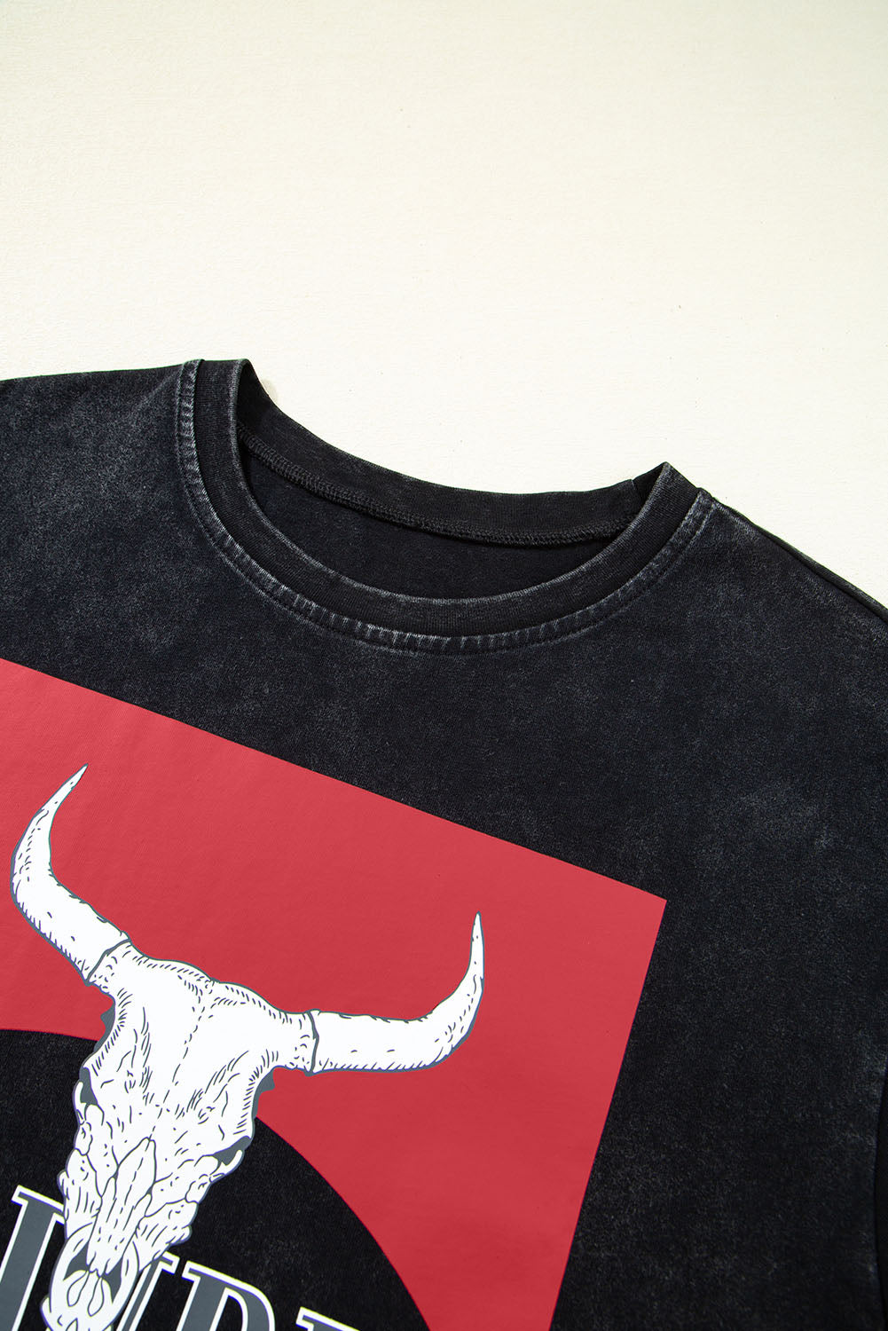 PRE-ORDER: HOWDY Steer Head Print Side Slits Graphic Tee