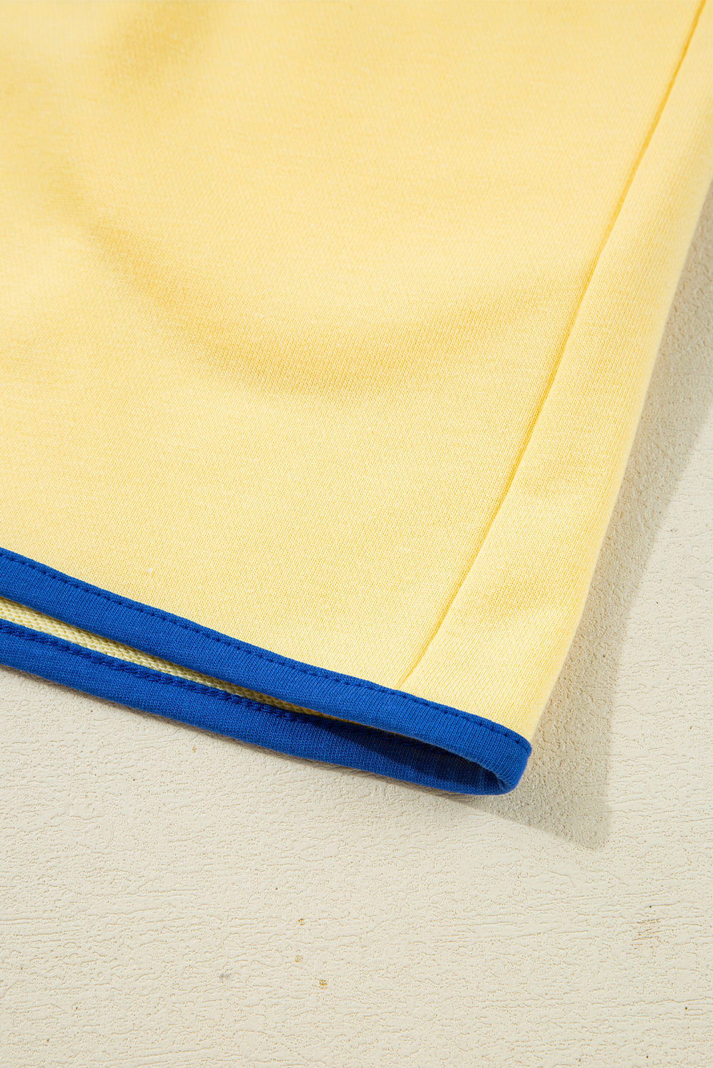 PRE-ORDER: Colorblock Patchwork Half Button Pullover and Shorts Outfit