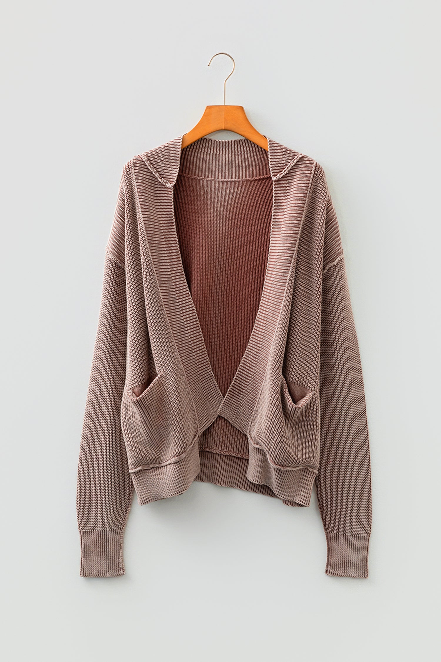 PRE-ORDER: Mineral Wash Exposed Seam Patchwork Knit Cardigan