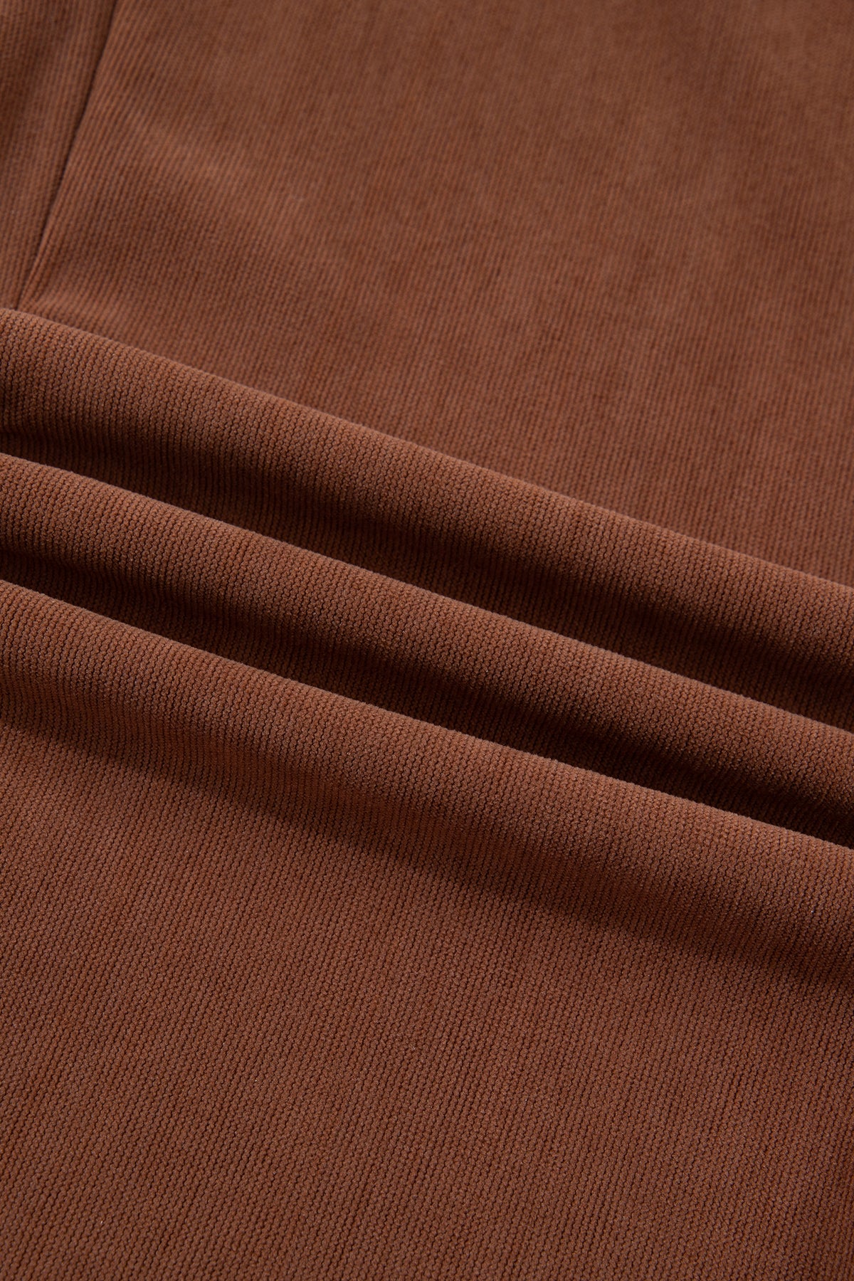 PRE-ORDER: Coffee Elastic Waist Straight Leg Ankle Length Corduroy Pants
