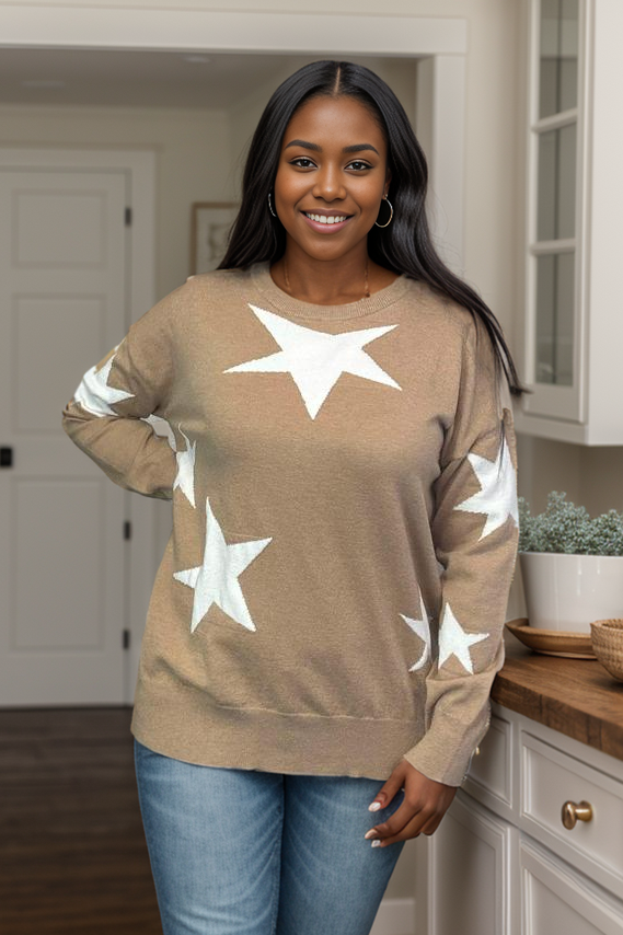 Counting Stars Sweater in Camel