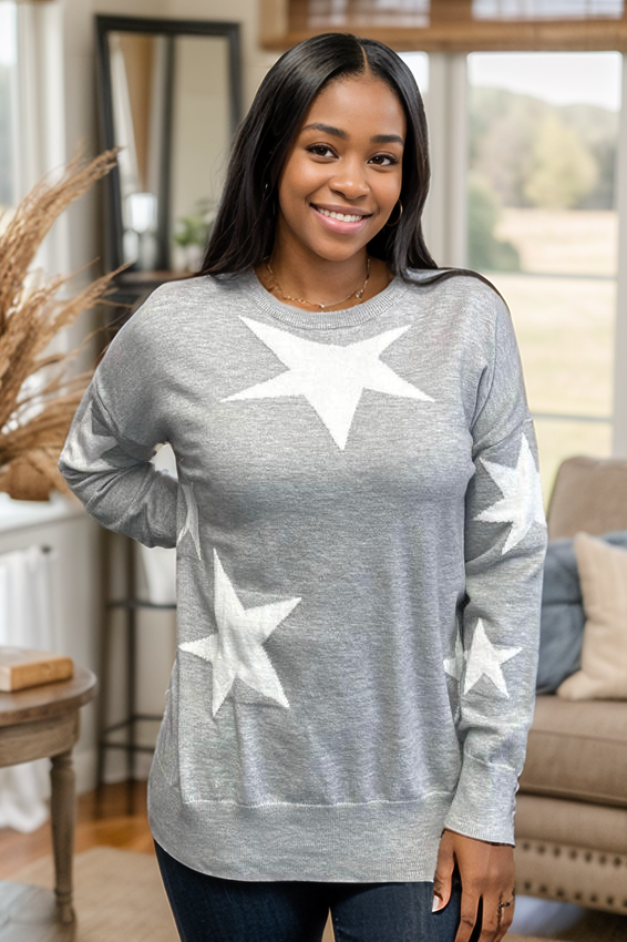 Counting Stars Sweater in Grey