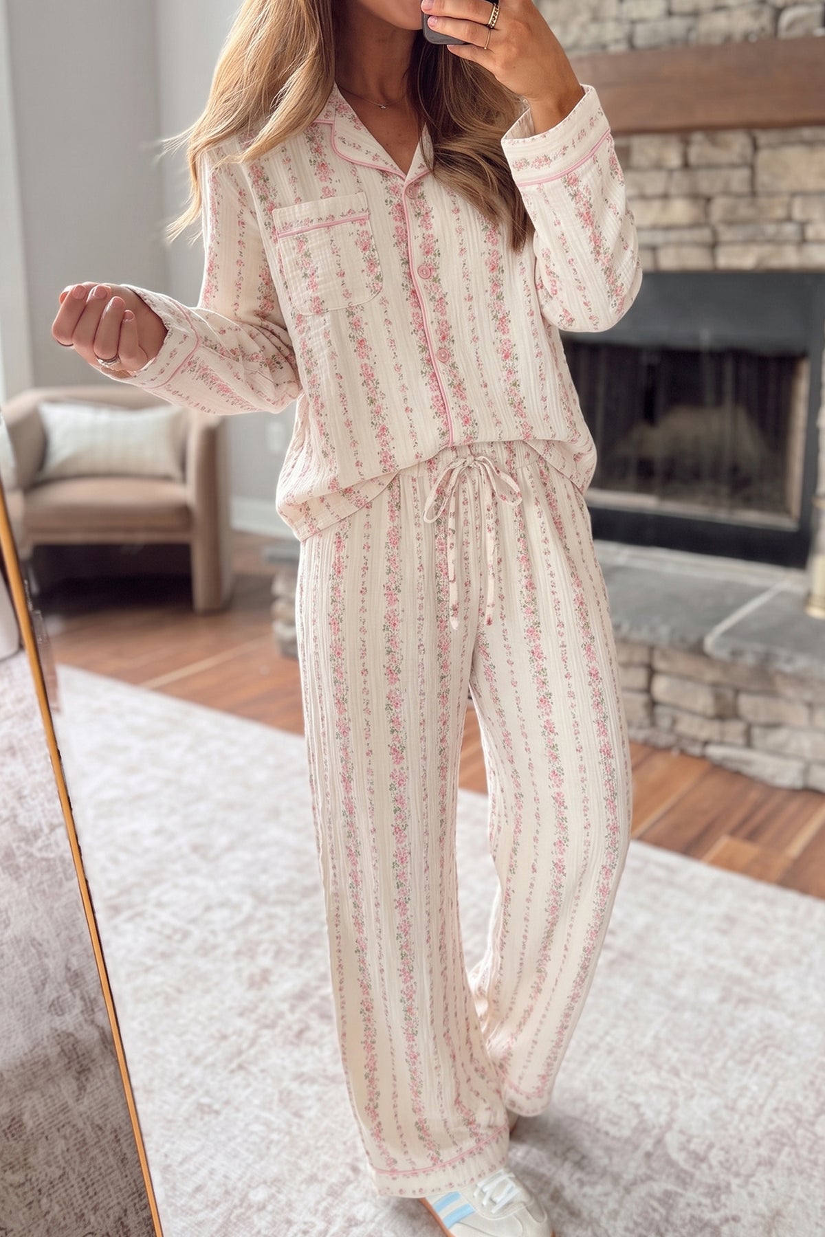 PRE-ORDER: Pink Floral Long Sleeve Pajama Set