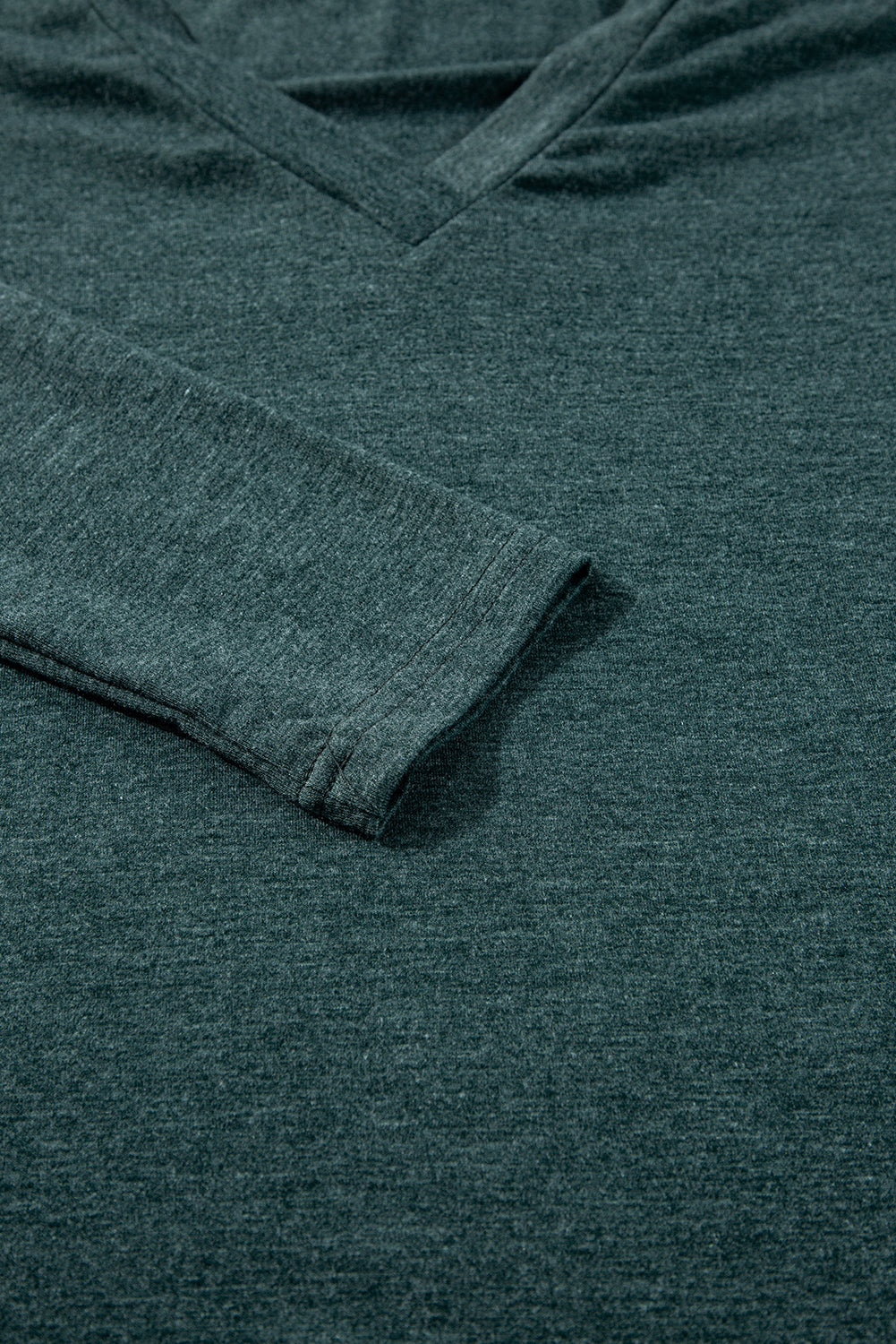 Mist Green Long Sleeve V Neck Top