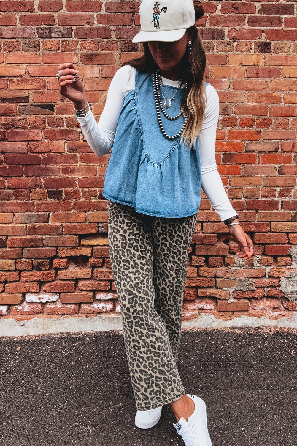 PRE-ORDER: Denim Pleated Patchwork Sleeveless Top