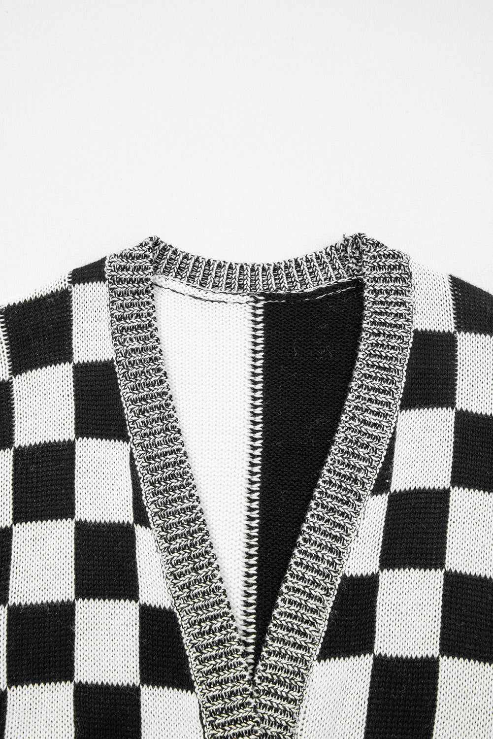 PRE-ORDER: Checkered Drop Shoulder Cardigan