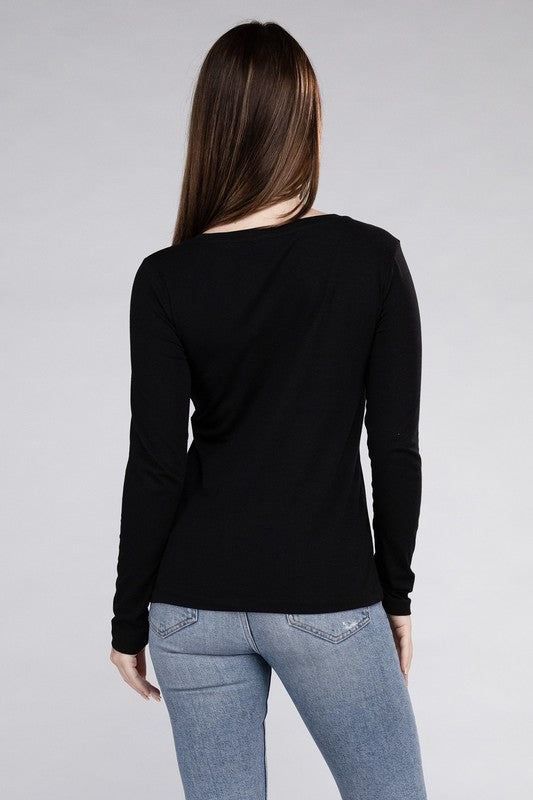 V-Neck Long Sleeve T-Shirt