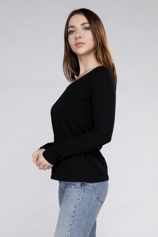 V-Neck Long Sleeve T-Shirt