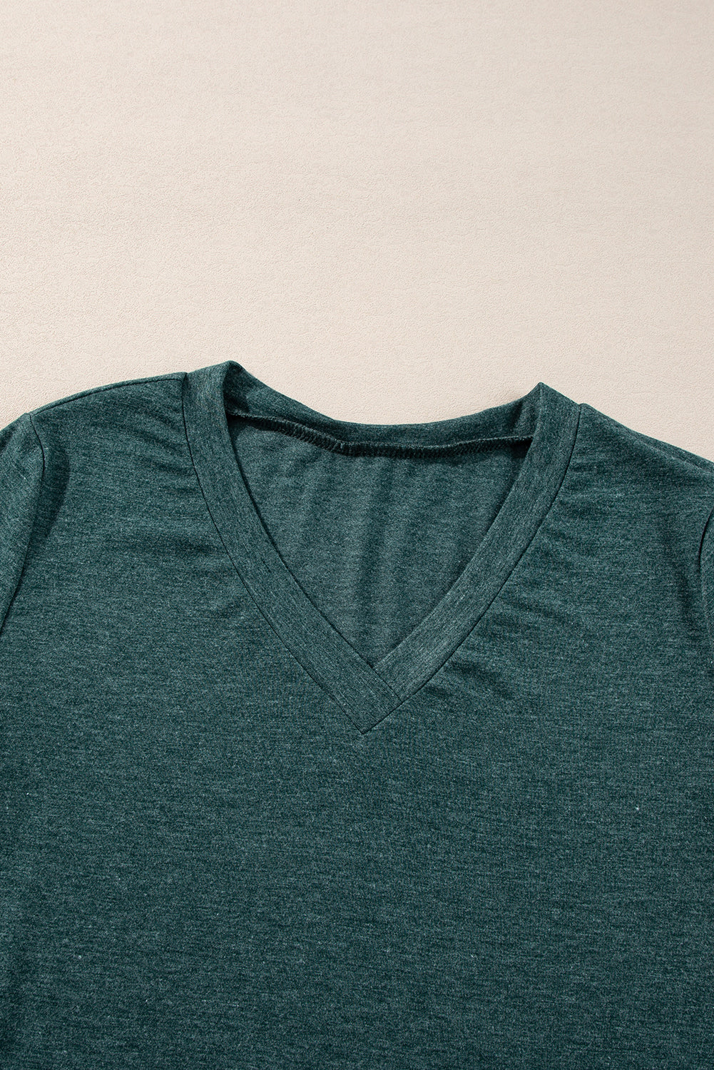 Mist Green Long Sleeve V Neck Top