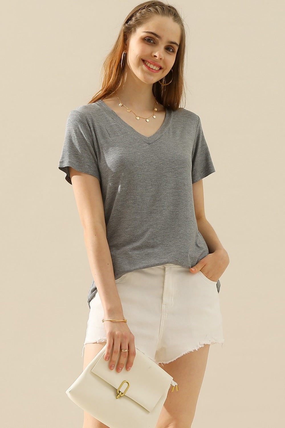 Classic V-Neck Short Sleeve Tee