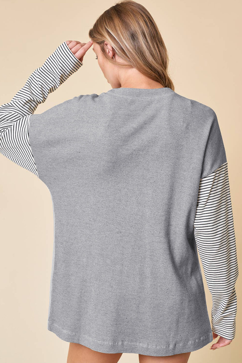 Striped Colorblock Patchwork Cardigan