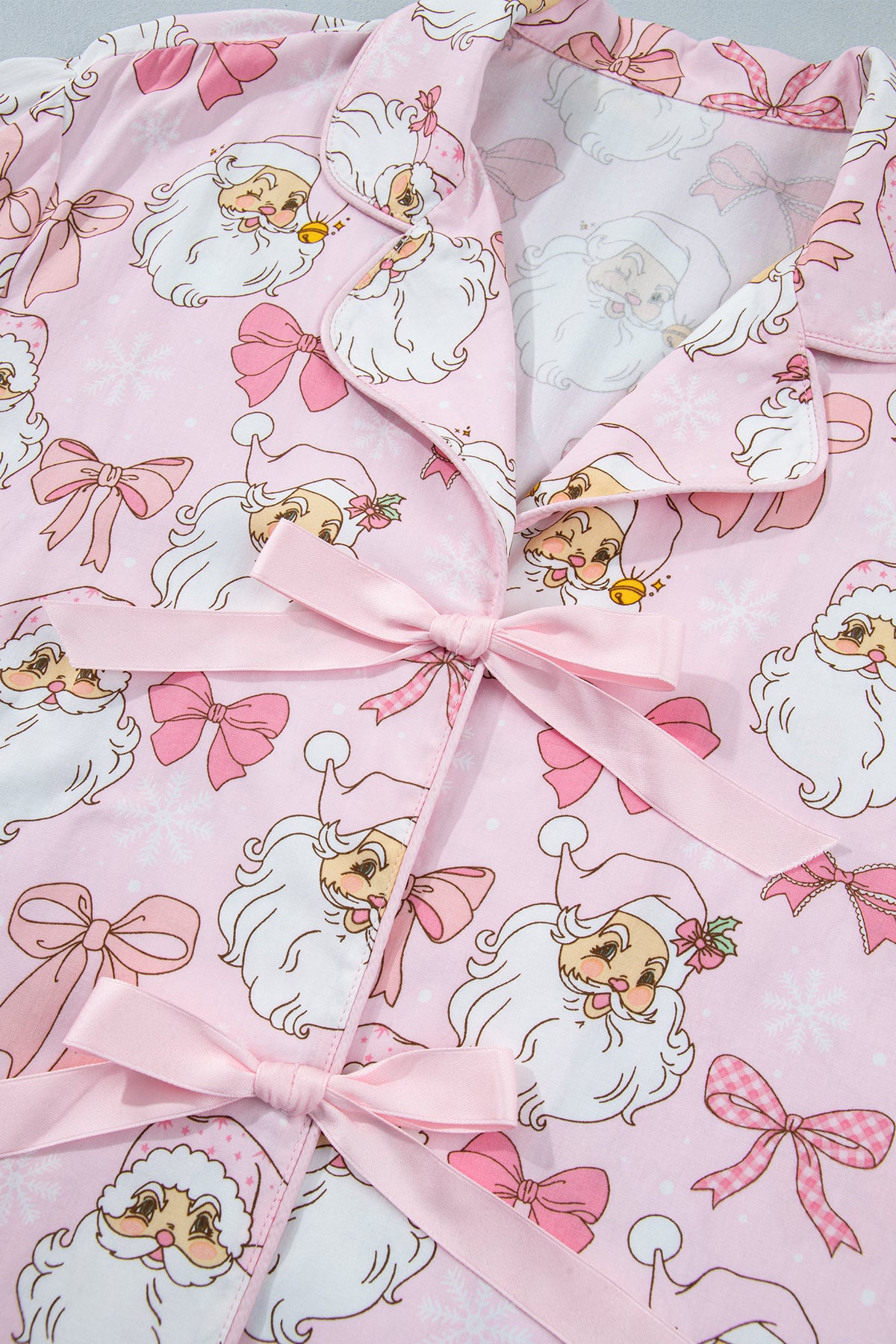 PRE-ORDER: Pink Santa Short Sleeve Lounge Set