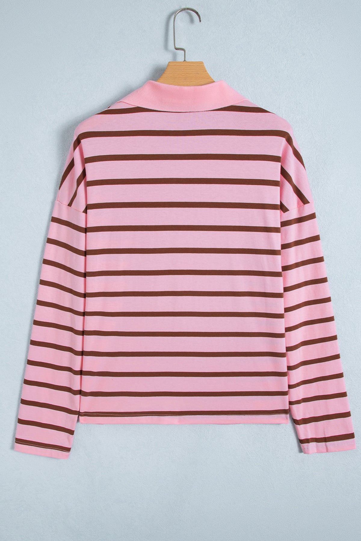 PRE-ORDER: Pink Striped Long Sleeve Collar Shift Top
