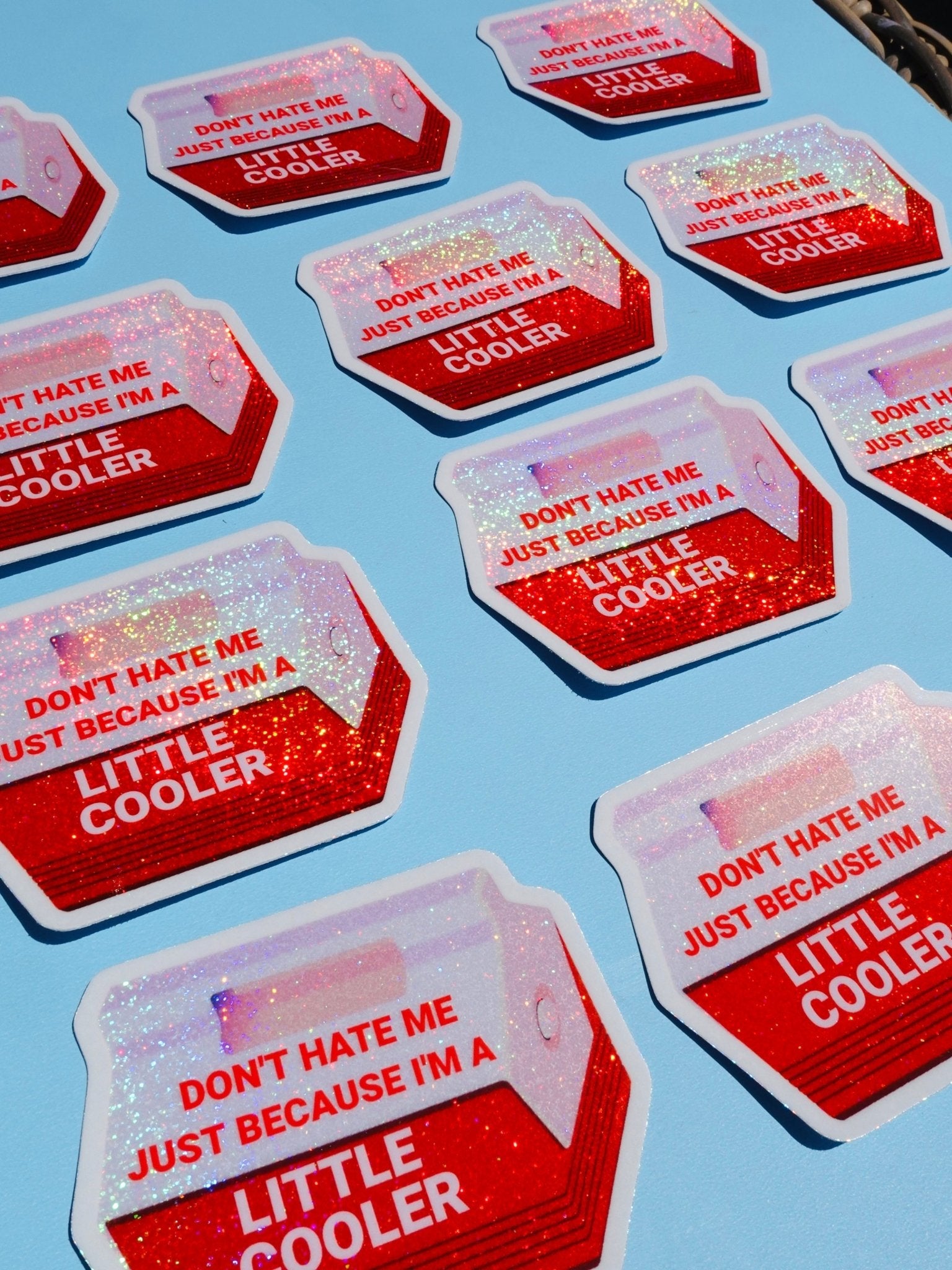 Little Cooler – Retro Red Holographic Waterproof Decal