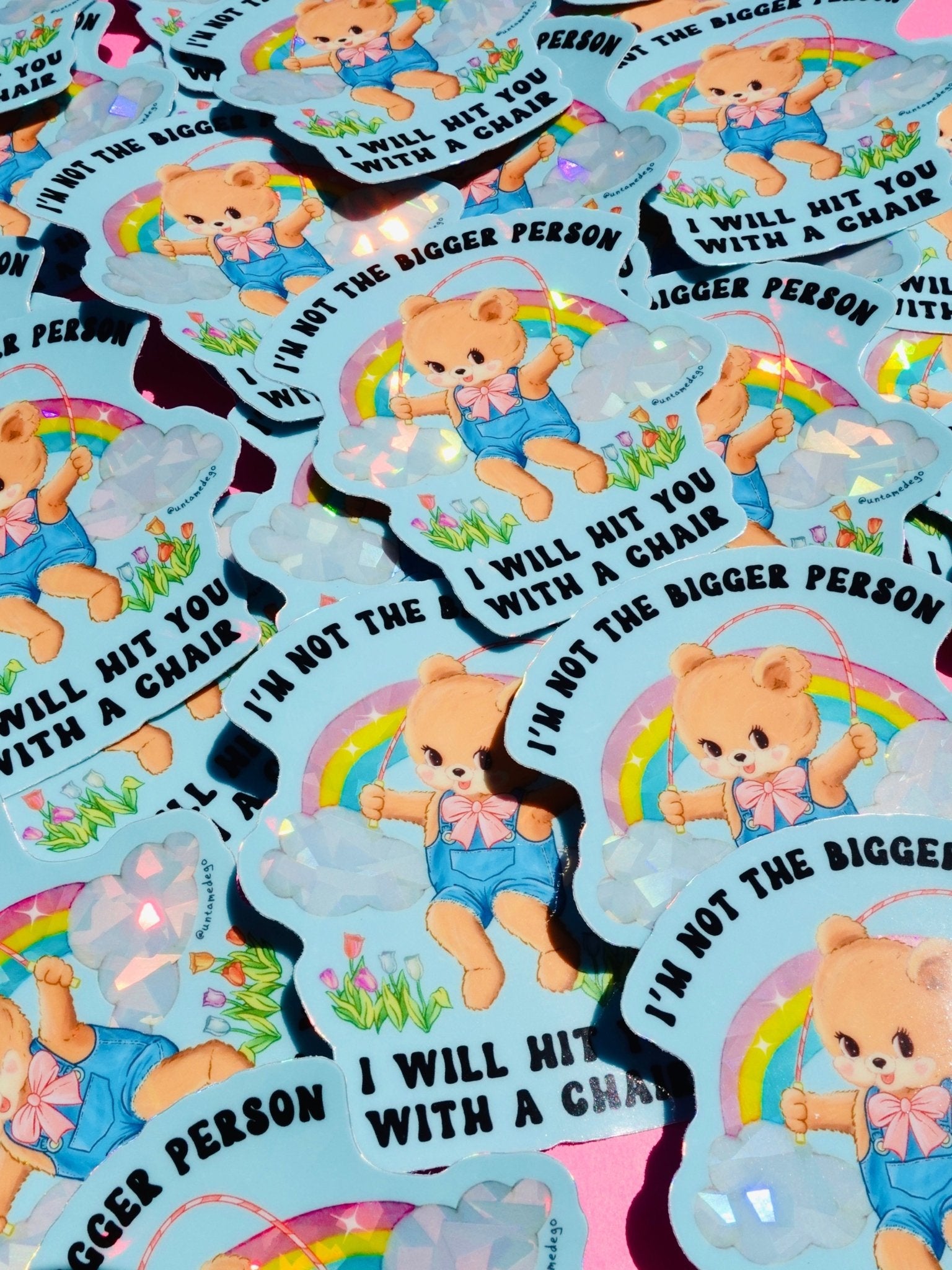 Not the Bigger Person – Holographic Waterproof Bear Decal