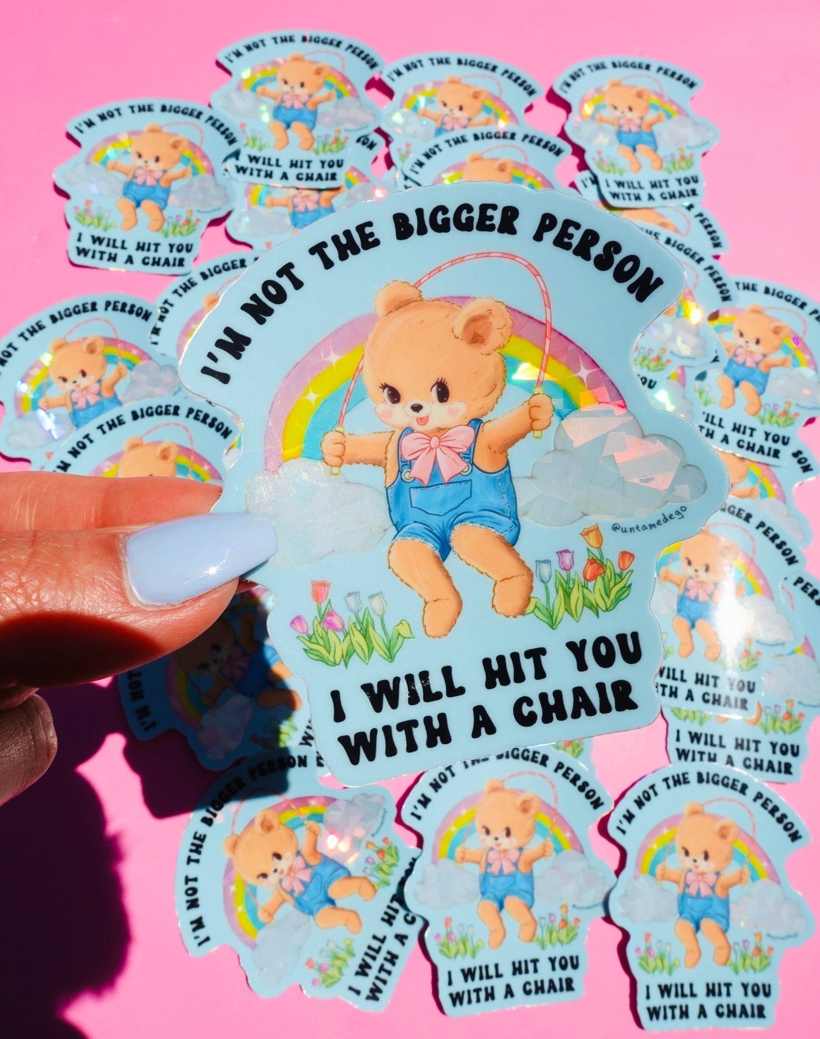 Not the Bigger Person – Holographic Waterproof Bear Decal