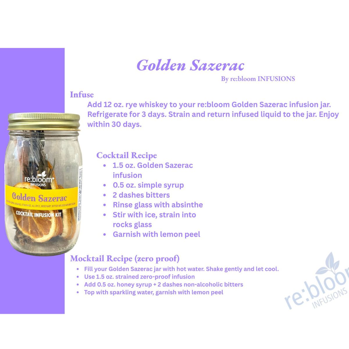 Golden Sazerac Infusion Kit
