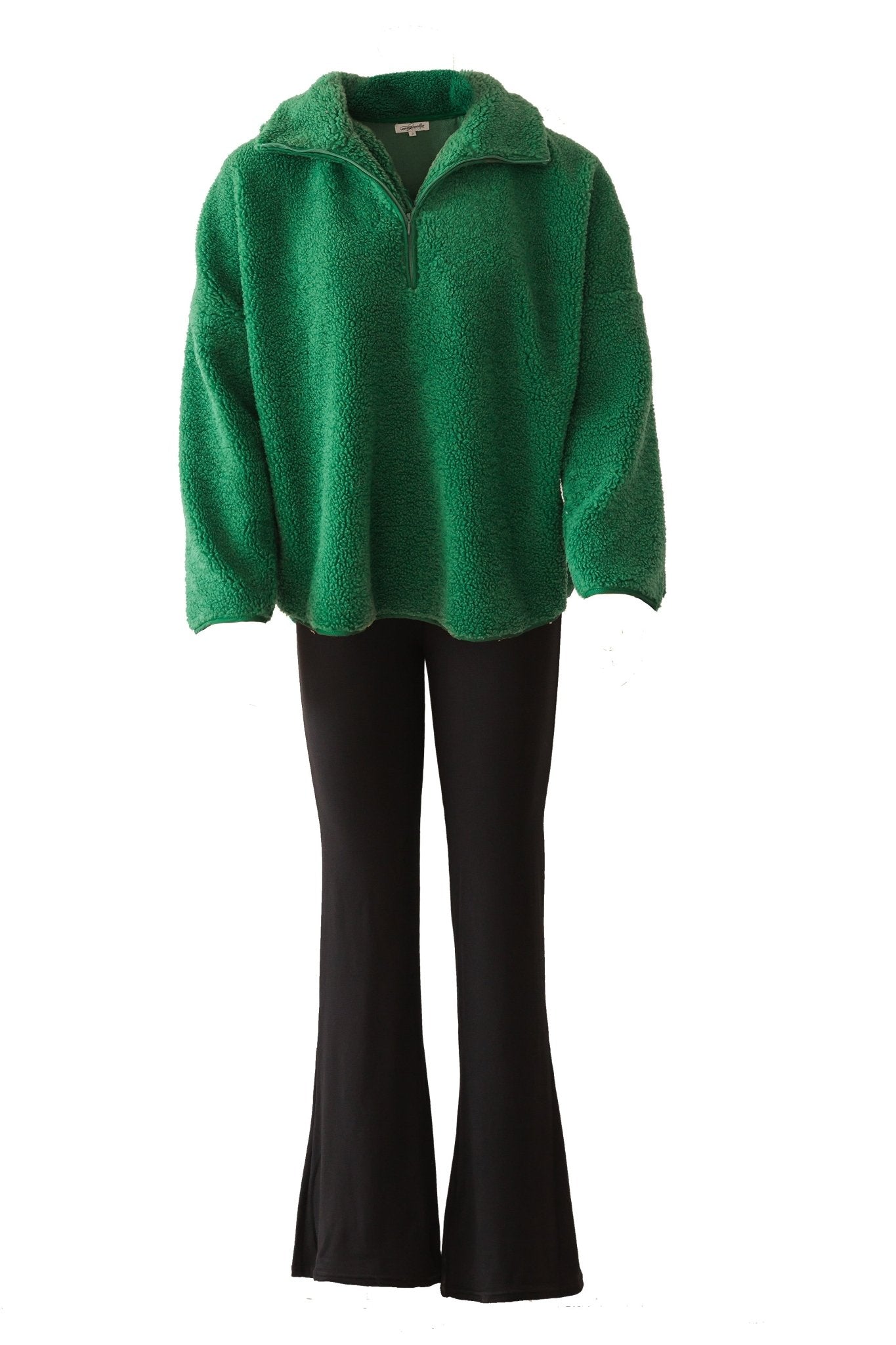Green Sherpa Zip Up Jacket