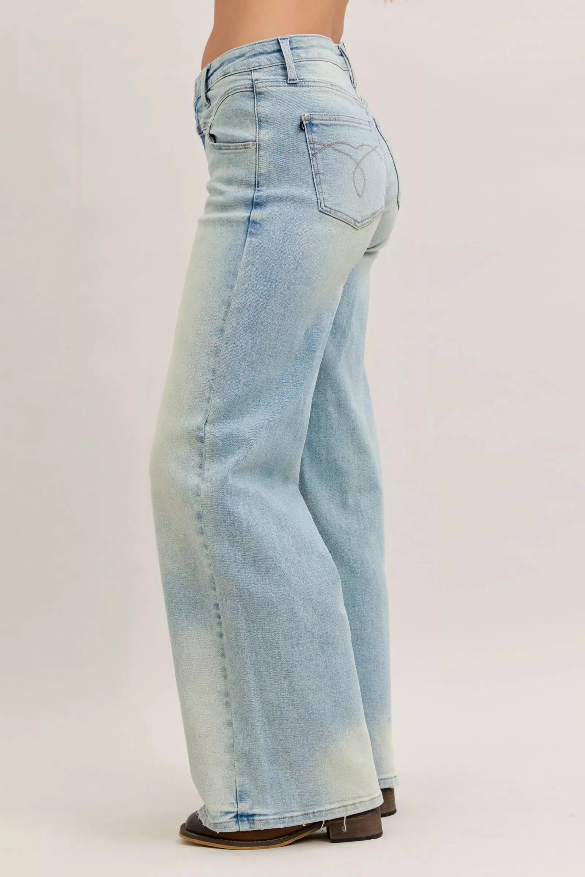 High Waist Column Straight Jeans