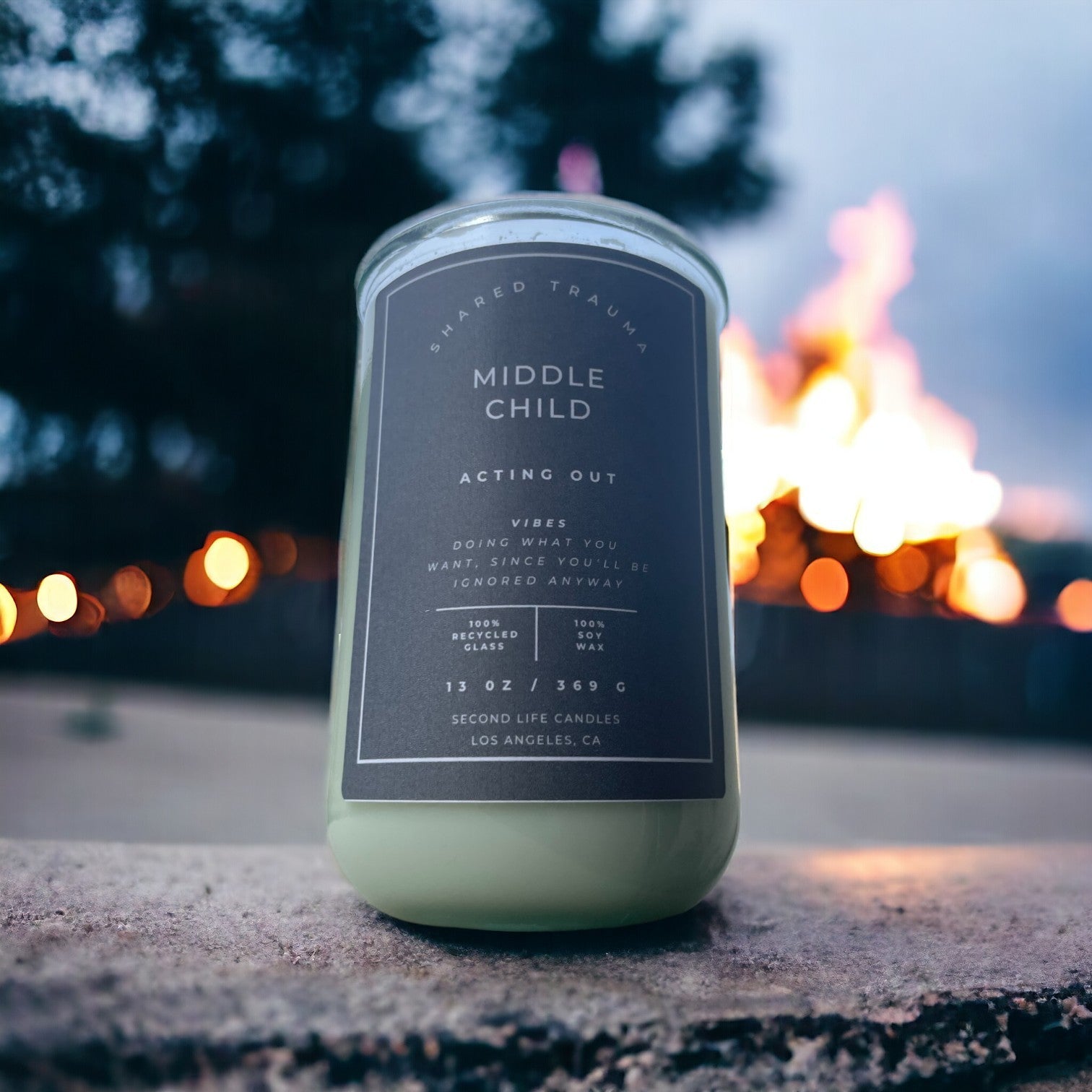 Shared Trauma: Middle Child Candle  - 12.5 Oz, Crackling Wood Wick