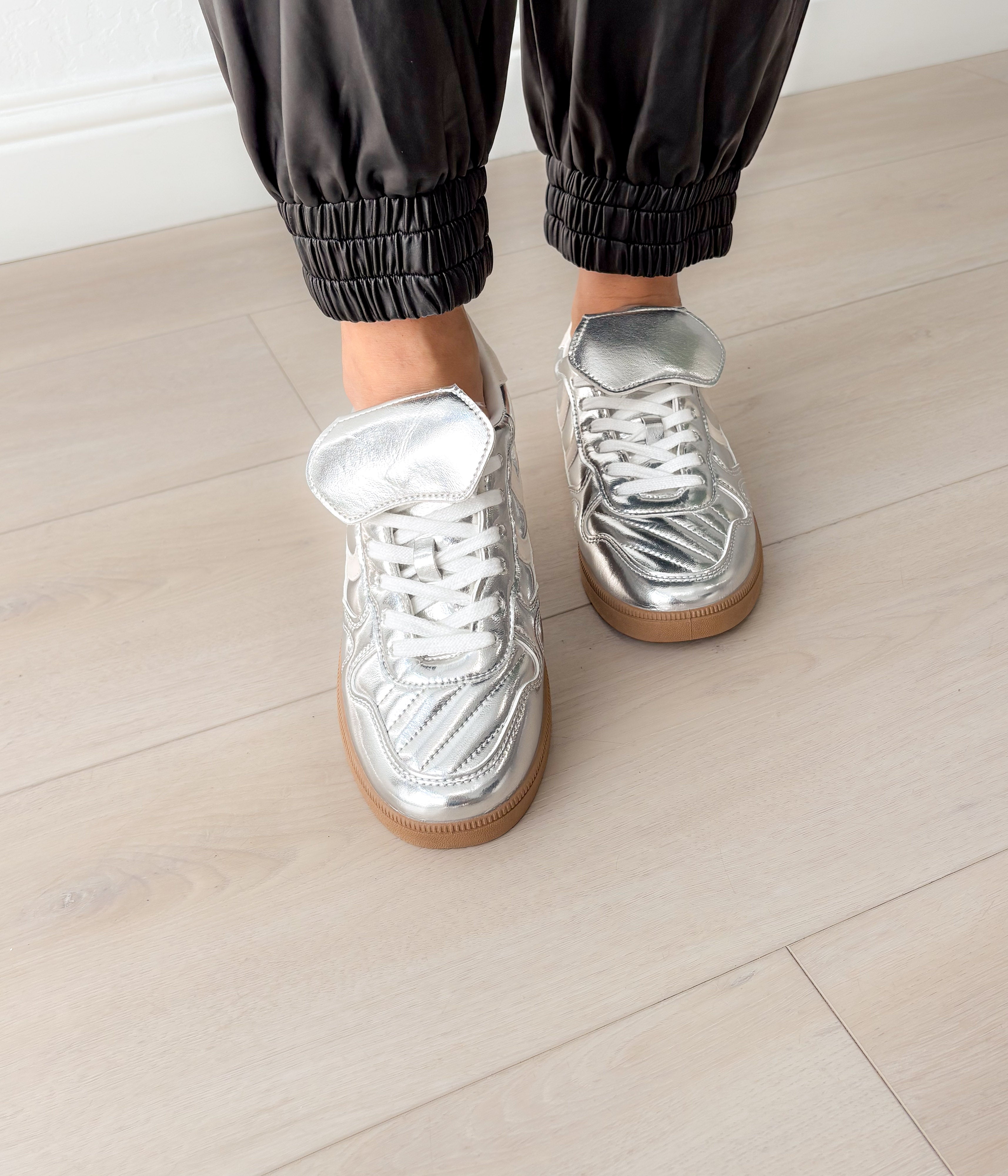 Milan Metallic Sneaker in Silver