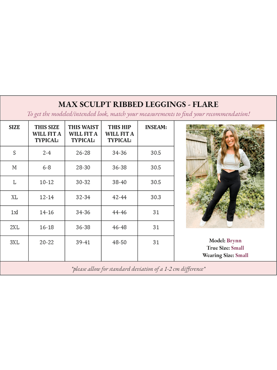 Molly Max Sculpt Ribbed Leggings - Flare - Girl Code Couture