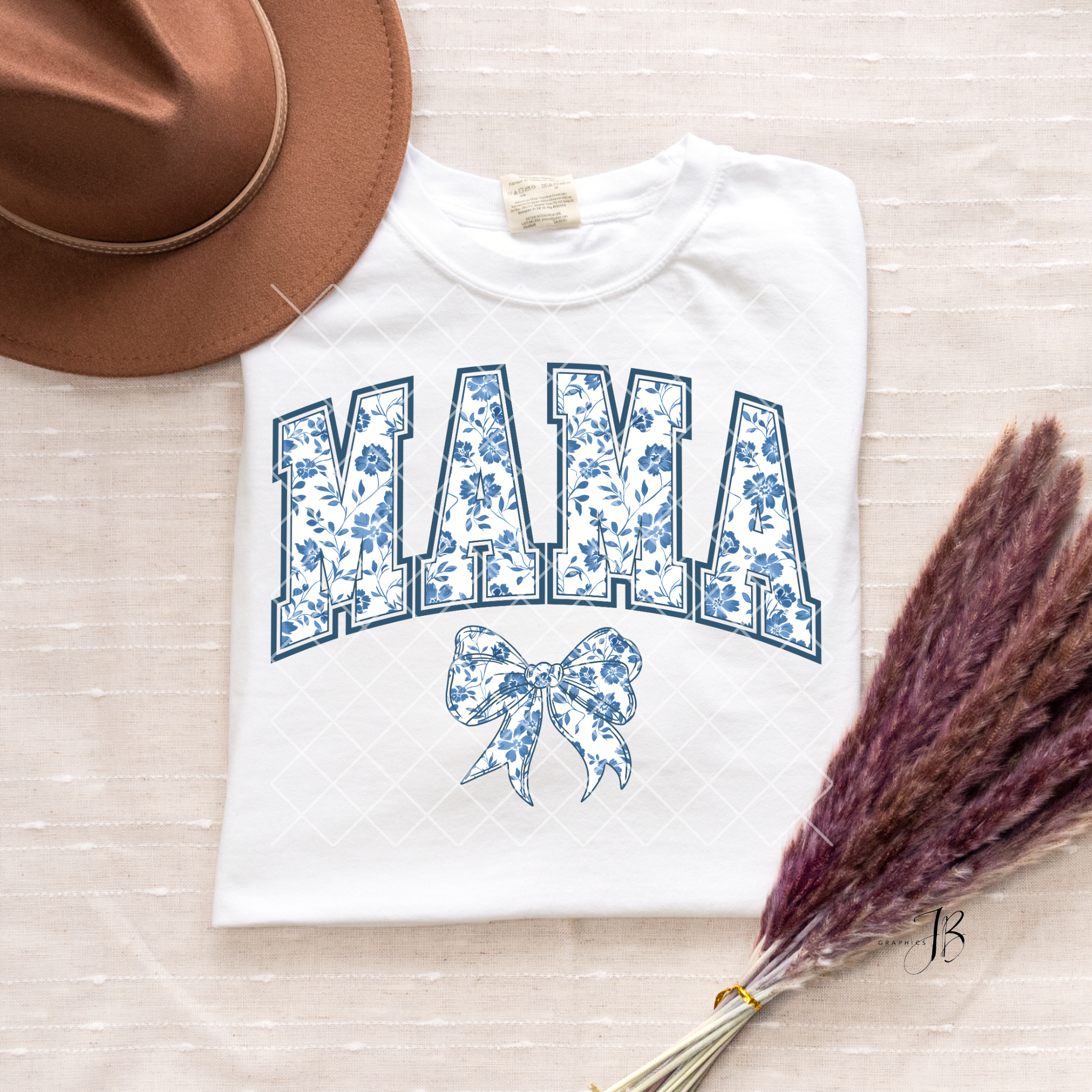 Mama Blue Coquette Bow Tee