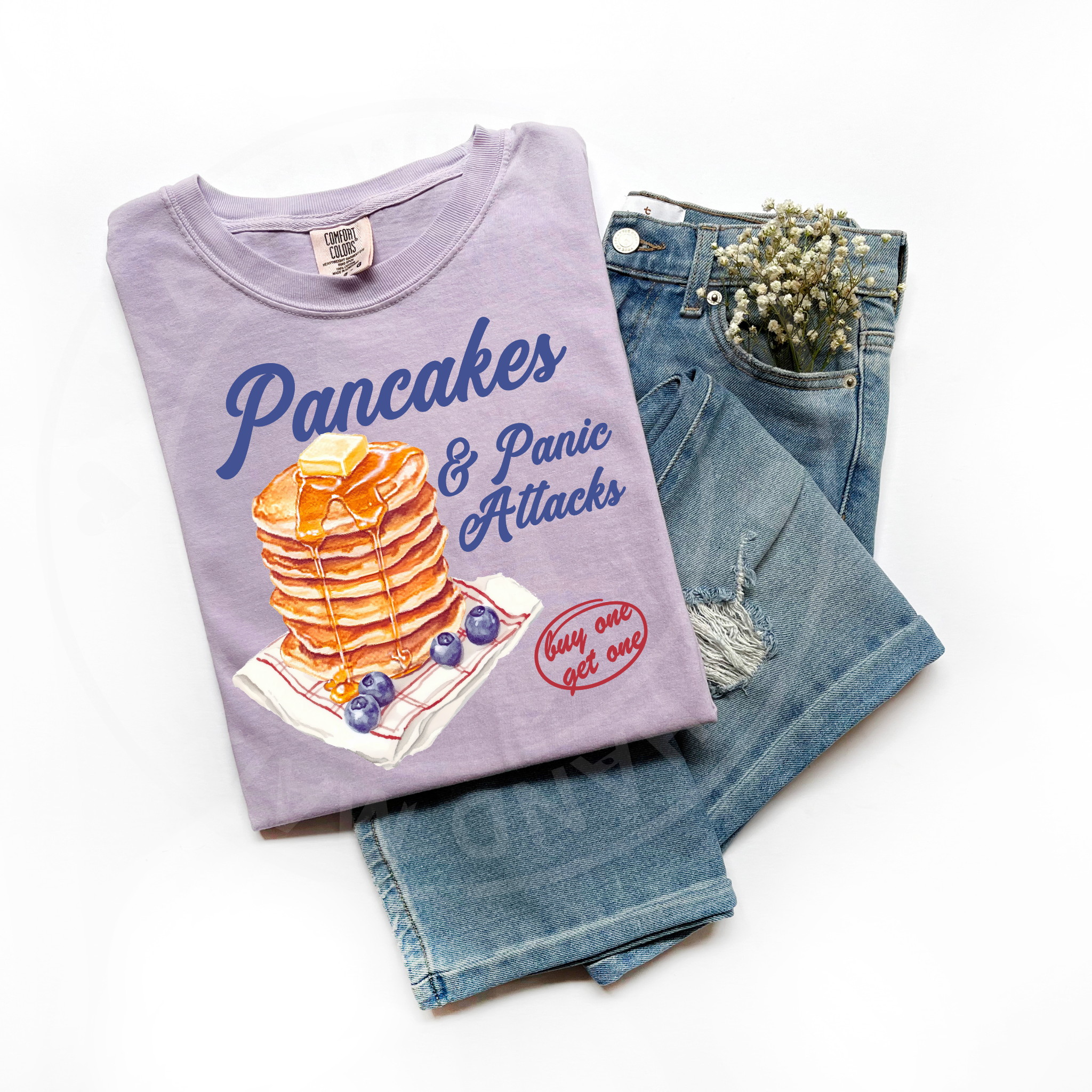 Pancakes & Panic Attacks – Relatable Breakfast Tee