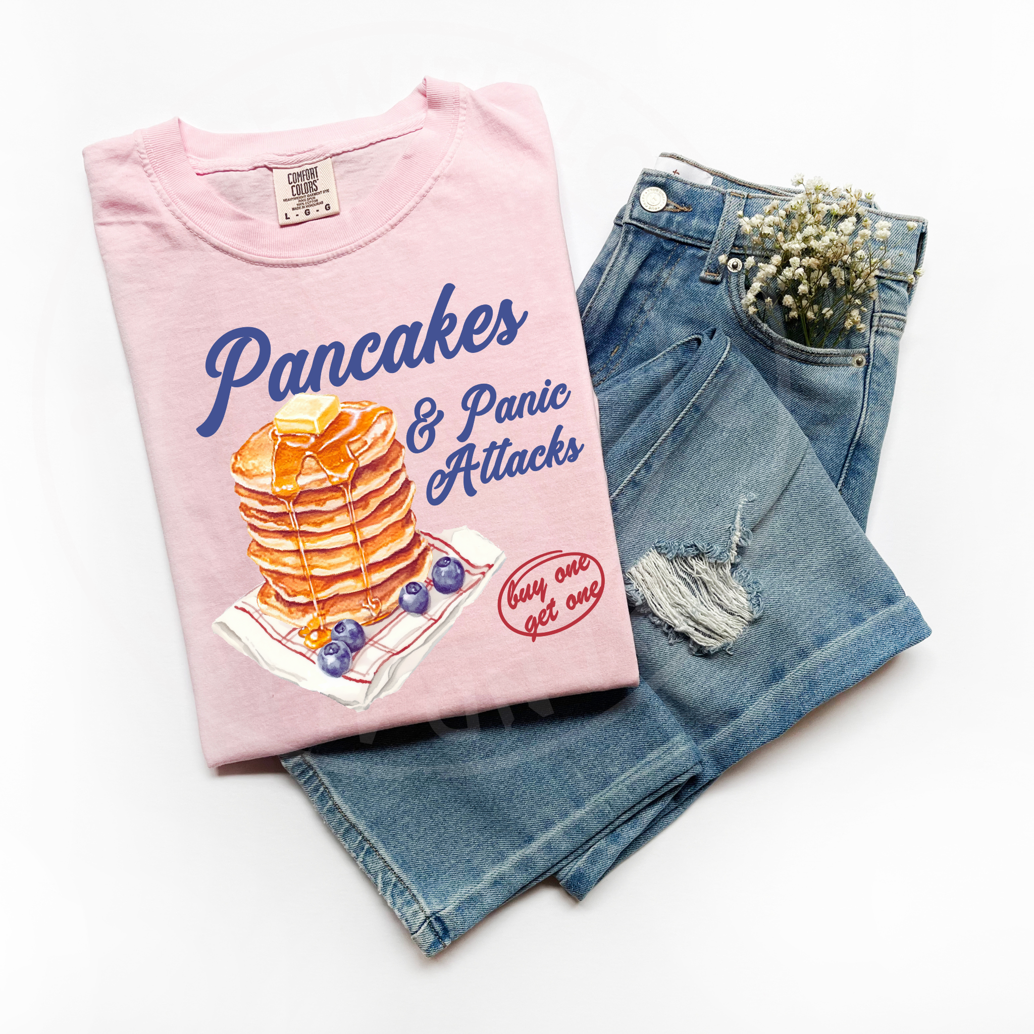 Pancakes & Panic Attacks – Relatable Breakfast Tee