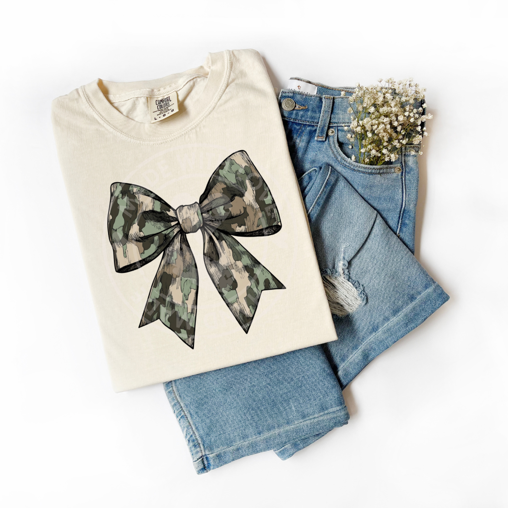 Camo Coquette Bow Tee