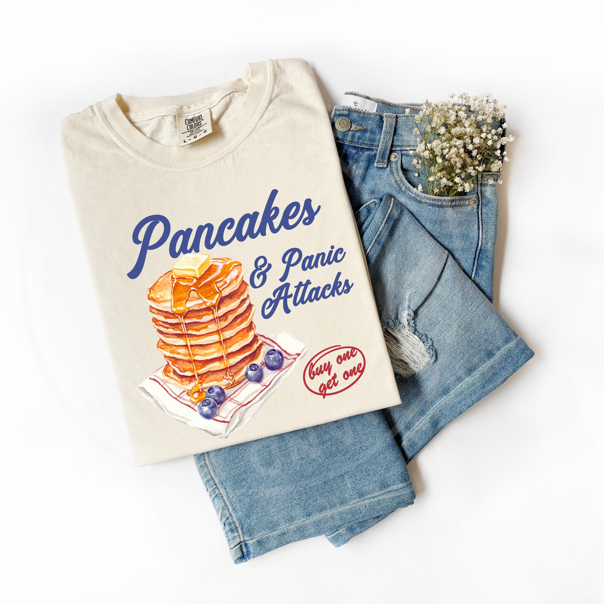 Pancakes & Panic Attacks – Relatable Breakfast Tee