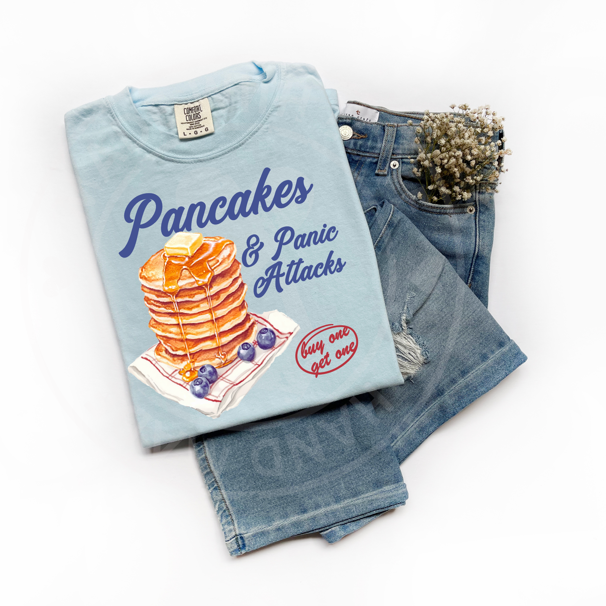 Pancakes & Panic Attacks – Relatable Breakfast Tee