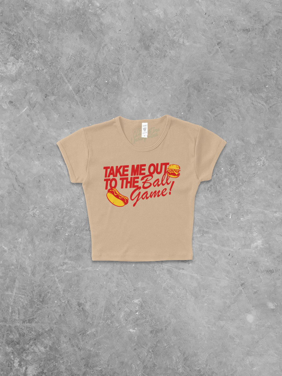 Take Me Out To The Ball Game Micro-Ribbed Baby Tee