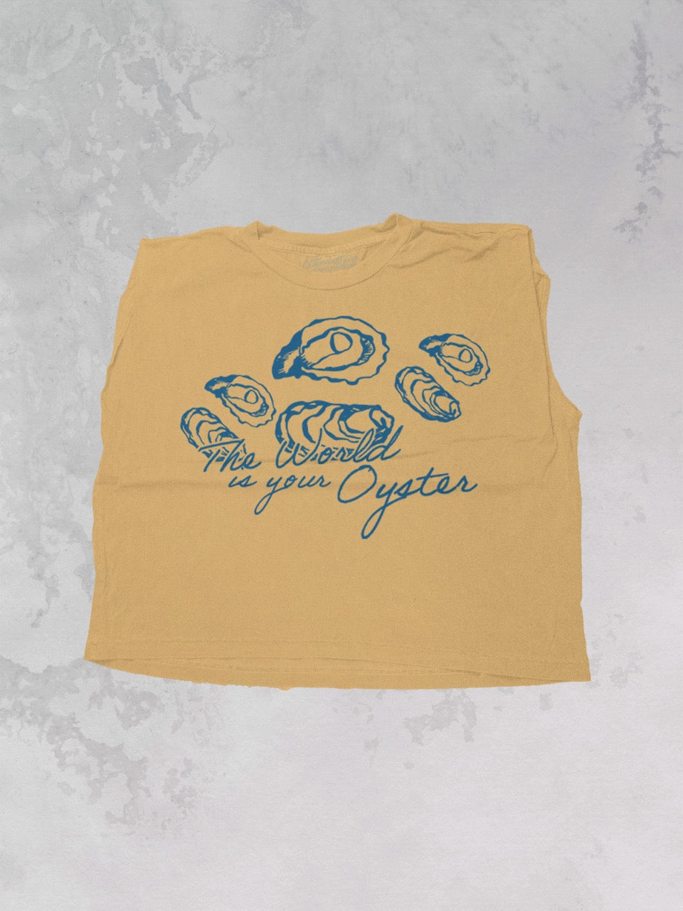 The World is Your Oyster Vintage Cropped Muscle Tank