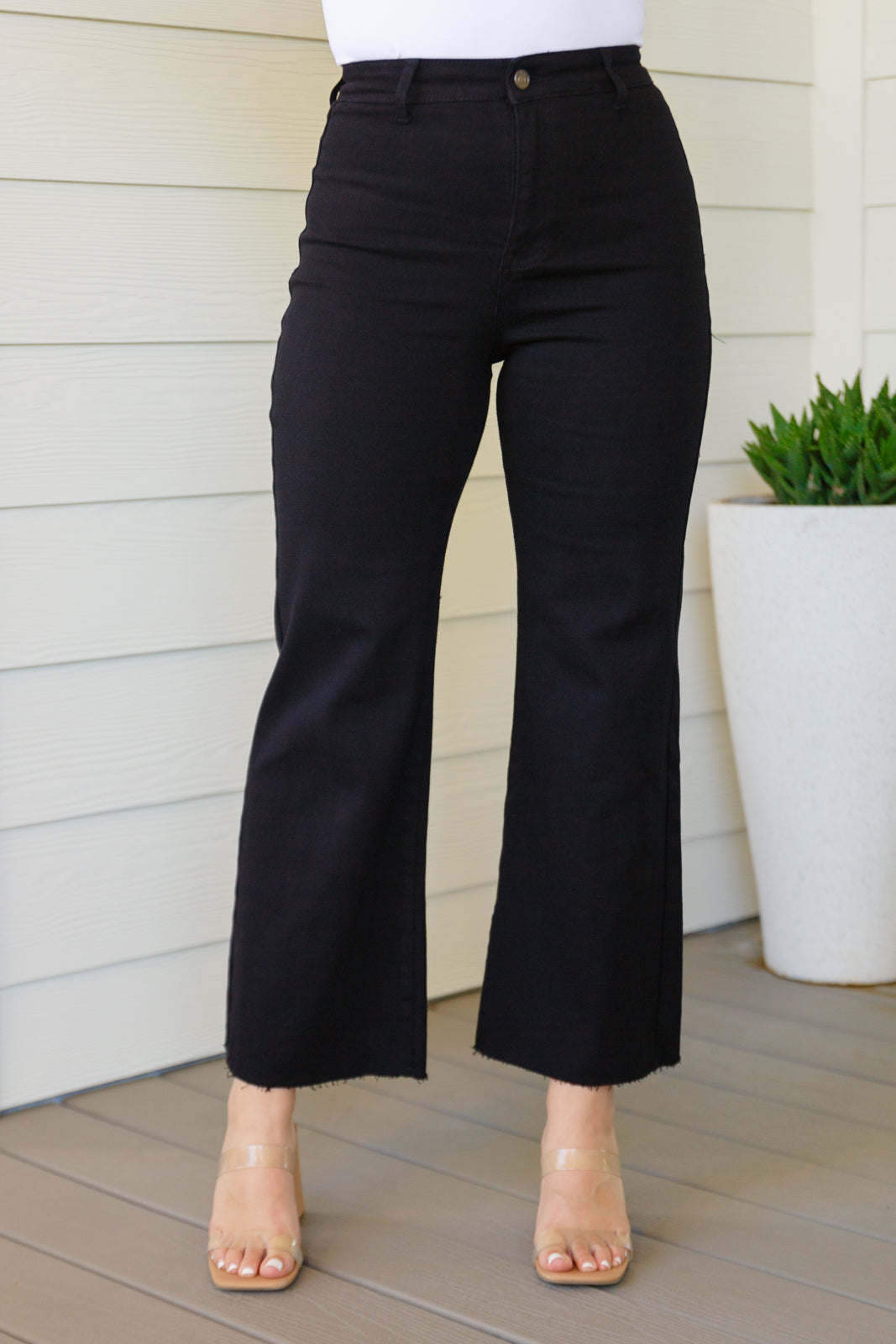 High Rise Wide Leg Crop Jeans