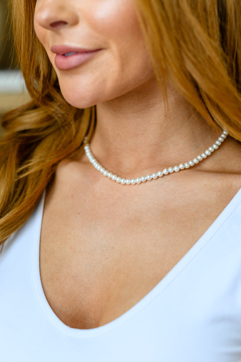 Audrey Sterling Silver & Faux Pearl Necklace