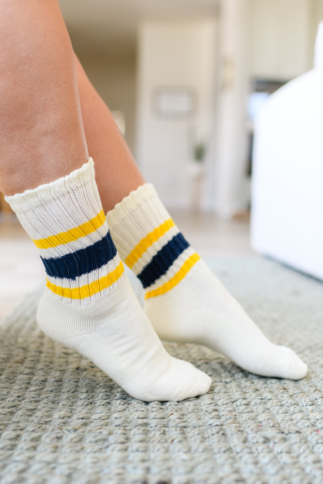 Dad Socks in Navy and Yellow